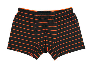 Pánské boxerky Donella 71707-černé s oranžovým proužkem