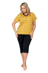 Dámské pyžamo Donna QUEEN 3/4 PLUS - žluté